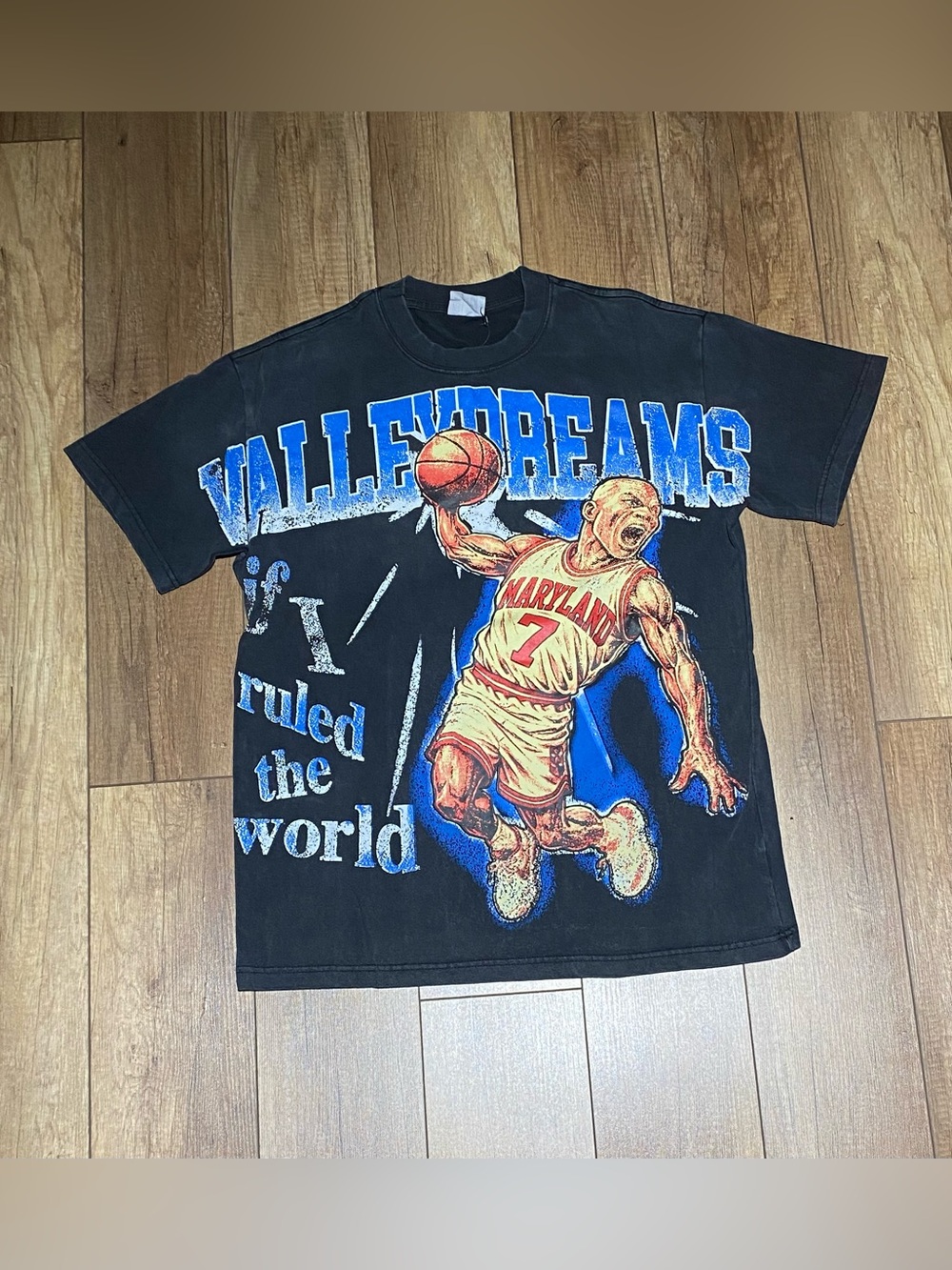 Valley Dreams Black and Blue Basketball Boxcut Tre Shirt “if I ruled the world”